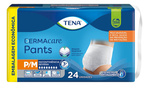 Roupa íntima Tena pants dermacare P/M 24 unidades