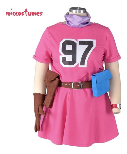 Disfraz De Cosplay De Bulma Para Mujer Vestido Rosa Para Mu