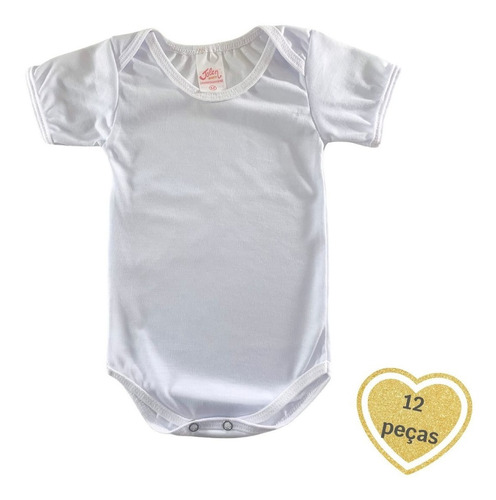 12 Body Bebe Branco Para Sublimação 100% Polyester