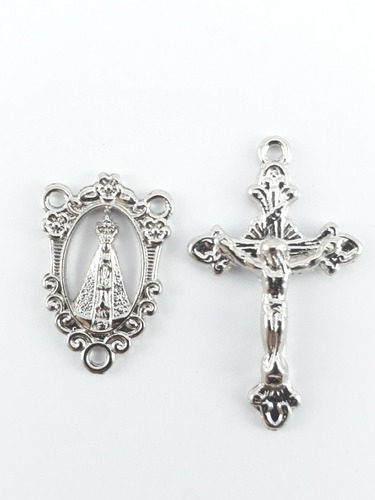 Acessórios P/ Montagem De Terço 50 Crucifixos 50 Entremeios