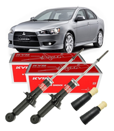 Amortecedor Traseiro Kyb Mitsubishi Lancer 2012 A 2020 + Kit