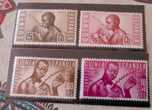 Sello Postal - Guinea Española- 1953 - Musicos Indigenas