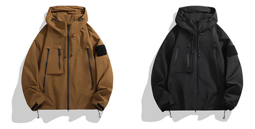 Chaqueta Casual Con Capucha Impermeable A Prueba De Viento P