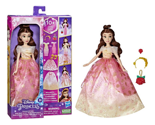 Muñeca Hasbro Disney Princess Bella 10 Looks Diferentes 3