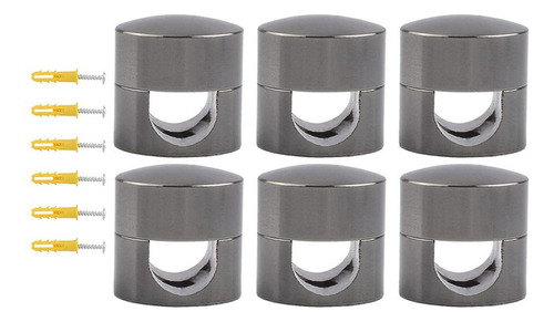 Juego De 6 Ganchos Giratorios De Aluminio Para La Negro