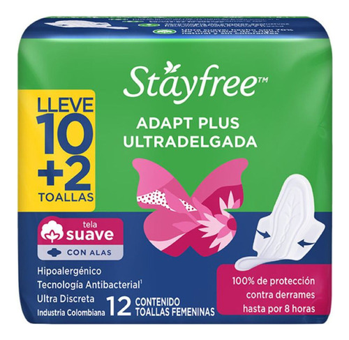 Toalla Higiénica Stayfree Adapt - Unidad A $33