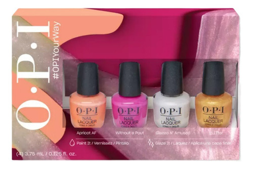 Opi Your Way Set De 4 Mini Esmaltes Original (usa)