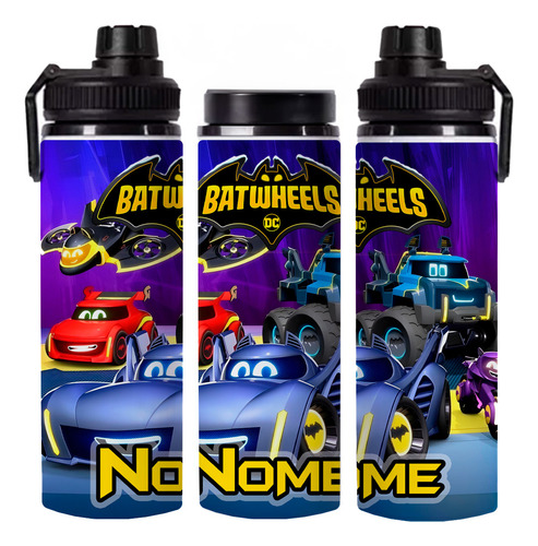 Squeeze Personalizada Nome Batwheels Desenho Batman 750ml