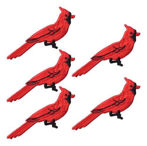 Parches Para Planchar Cardenal Rojo (paquete De 5)