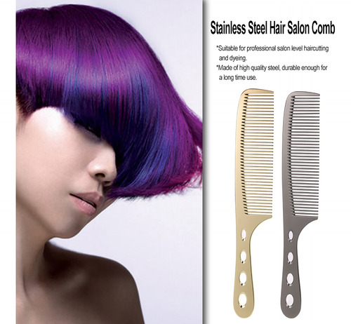Peineta Profesional De Acero Inoxidable Para Peluquería
