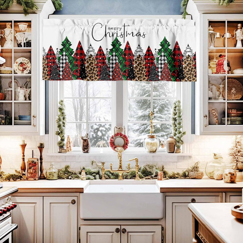 Cortinas De Cenefa Para Ventanas De Cocina Con Motivos Navid