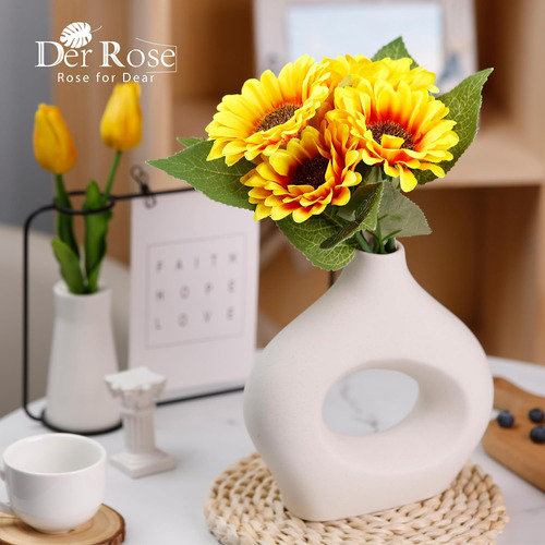 Meiliy 6 Ramo De Girasoles Artificiales Con Tallos Para Boda