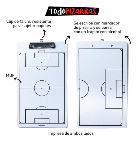 Pizarra Fútbol Portablock Olami 23 X 39,5cm+marcador+paño