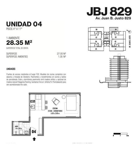 Imagen 6 de 6 de Departamento - Palermo Hollywood - Construccion - Monoambiente - Seguridad - Amenities