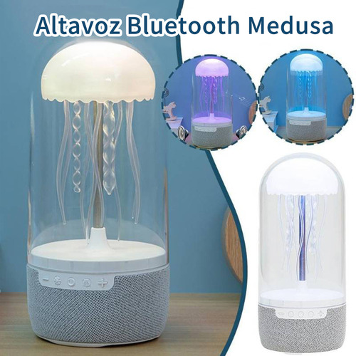 Pulpo Altavoz Bluetooth y Luz Nocturna Sonido Envolvente 3d Color Blanco