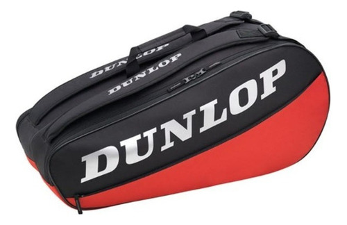 Bolso Dunlop Cx Club 6 Raquetas Tenis Negro Con Rojo 55 L