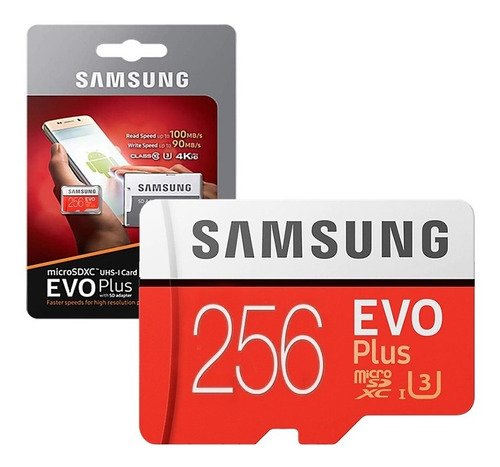Samsung Memoria Sd 256 Gb Evo Plus 4k 100mb/s Original