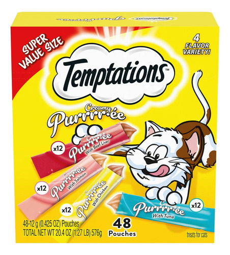 Temptations Creamy Puree With Beef Liver, Salmon, Chicken 48