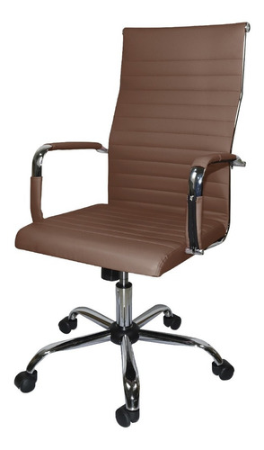 Silla de escritorio Seats And Stools Kena ergonómica  marrón con tapizado de cuero sintético
