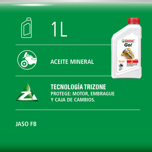 Aceite Castrol Go 2t Lubricante Mineral 1 L