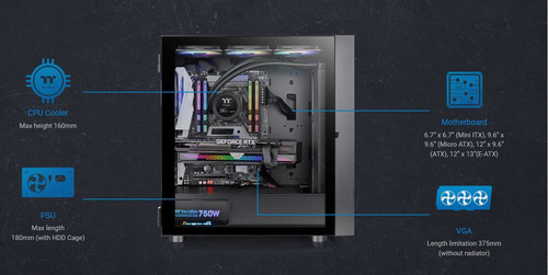 Gabinete Gamer Thermaltake H570 Tg Argb Black