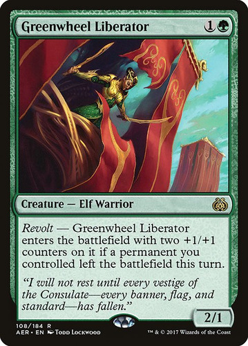 Carta Magic Greenwheel Liberator Aether Revolt Mtg