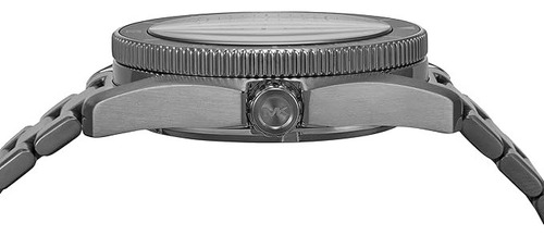 Reloj Pulsera Michael Kors Mk9163 Con Correa De Acero Inoxidable Color Gris Oscuro - Fondo Blanco - Bisel Negro