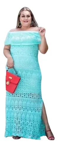 Vestido de tricot longo plus best sale size
