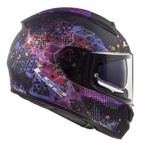 Capacete Ls2 Ff397 Vector Cosmos Fosco Preto E Rosa Tamanho