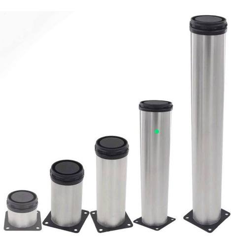 Imagen 2 de 8 de Set 2 Pata Tubular Mueble Hogar Oficina Cocina 38mm X 200mm