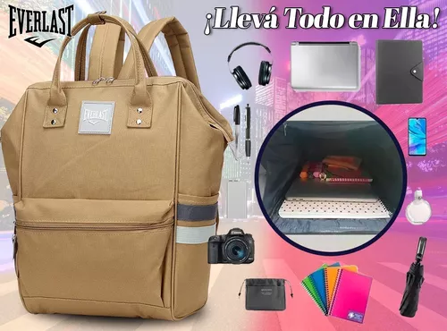 Mochilas Everlast Mujer Dama Juvenil Grande Boca De Pez