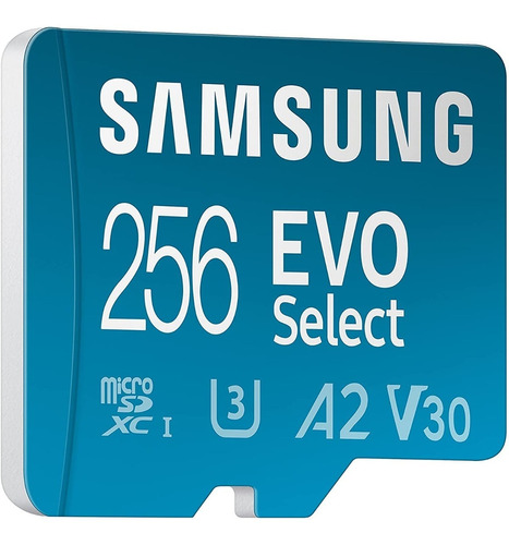 Imagen 1 de 2 de Memoria Micro Sd Xc 256gb Samsung Evo Select Plus 4k Uhd A2