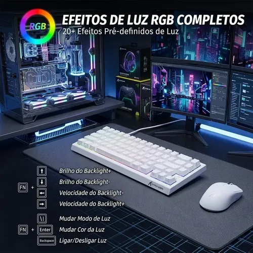 Teclado Gamer Mecânico Switch Magnético Attack Shark 8000hz