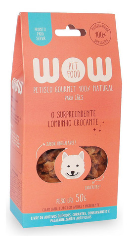 Petisco Natural Wow Pet Food De Lombinho Para Cães 50g