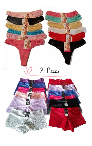 Paquete De 24 Pzs De Pantys Para Dama Con Encaje, Oferta !!!