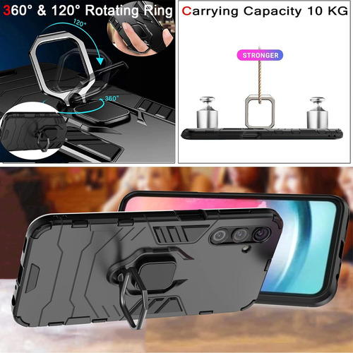 Funda Uso Rudo Carcasa Para Samsung Galaxy A24 +mica Negro Samsung Galaxy A24 4g/5g