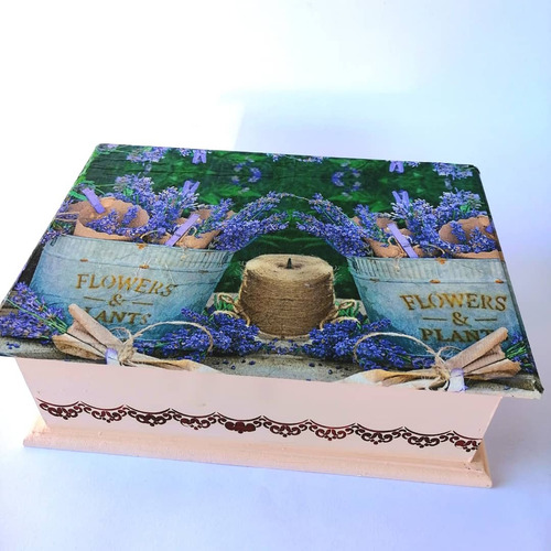 Caja De Te Madera Decorada