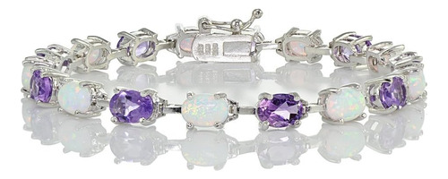 Ice Gems Pulsera De Tenis De Talla Ovalada De Plata Esterlin