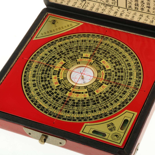 Antigua Brújula China Grande Bagua Feng Shui Ying-yang Luck