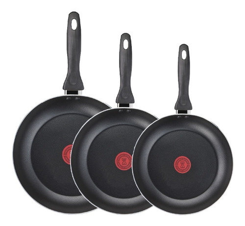 Set X3 Sarten Tefal Easy Cook Teflon Antiadherente 20,24,26