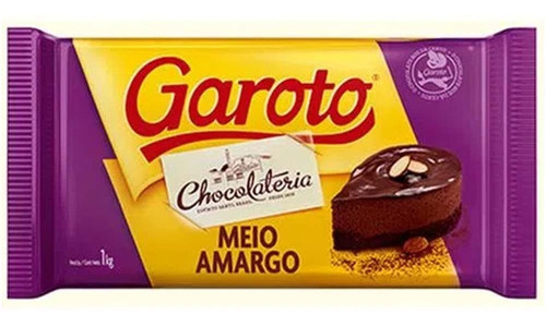 Chocolate Garoto Barra 1kg Meio Amargo