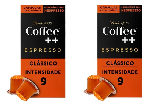 2 Cafés Espresso Cápsula Coffee Mais Clássico Nespresso