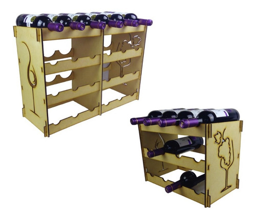 2 Cavas Soporte Para Botellas De Vino Para 24 Y 12 Botellas