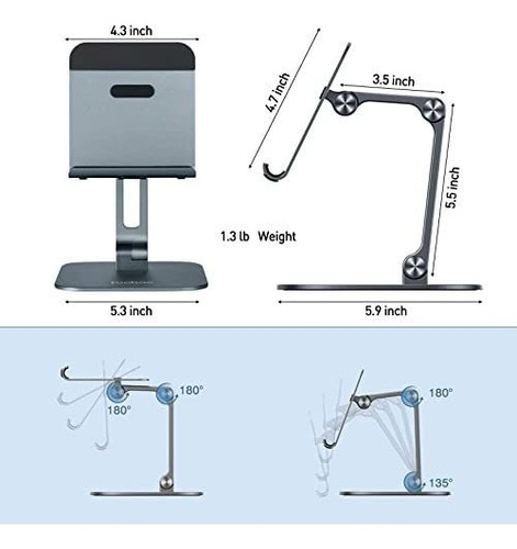 Tablet Stand Soporte 180° Foldable Adjustable iPad For 4