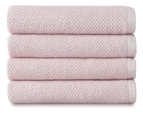 Toallas De Baño Texturizadas Palomitas De Maíz Rosa 4 Piezas