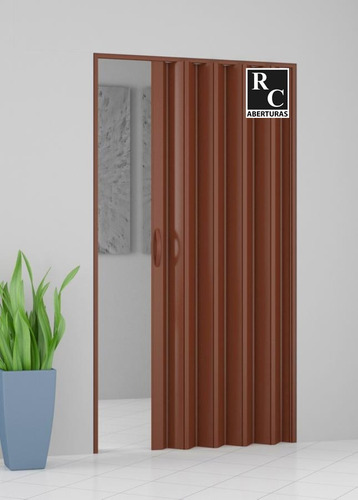 Puerta Plegable Premium Pvc Española Marrón 100 X 223 Alto