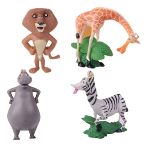 4 Bonecos Madagascar -miniaturas - Produto No Brasil