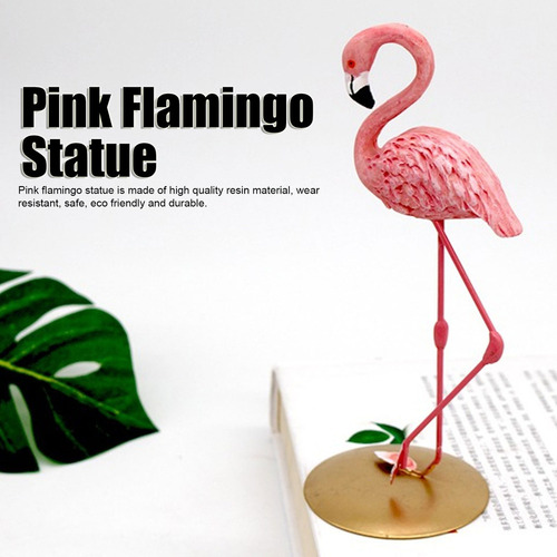 Lq Adornos De Flamenco Estatua Rosa, Figura De Resina Para D