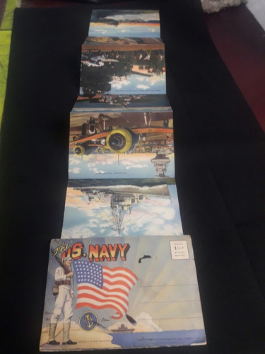 Antiguas Postales Plegable The Us Navy Año 30.