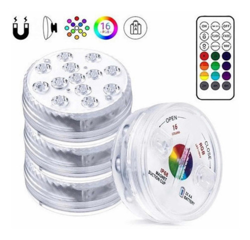 Imagen 3 de 4 de X4 Luz Para Piscina Impermeable Sumergible Acuario Rgb